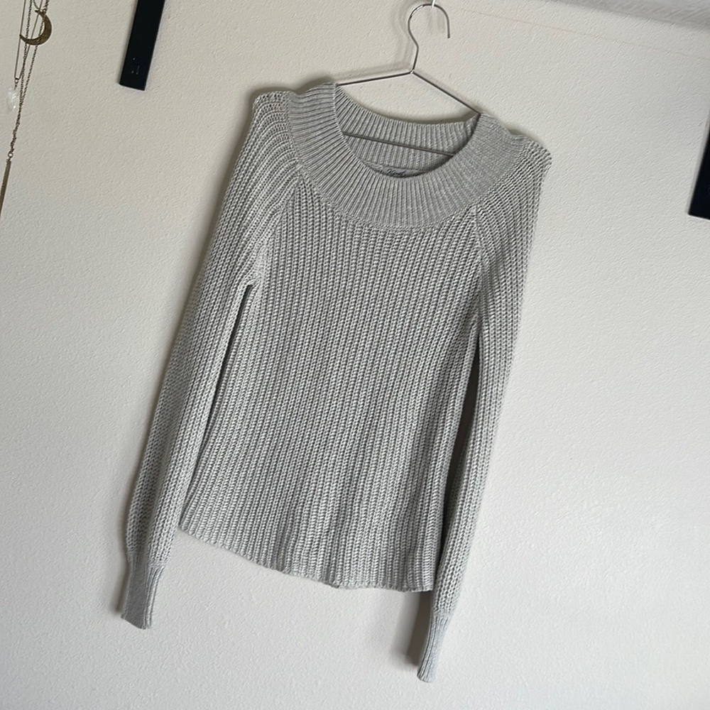 Grey wide neck sweater